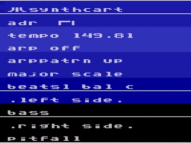 Synthcart (Homebrew) — Title screen